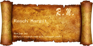 Resch Margit névjegykártya